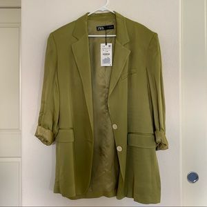 [New w/ Tags] Zara Oversized Green Blazer, Women’s size L